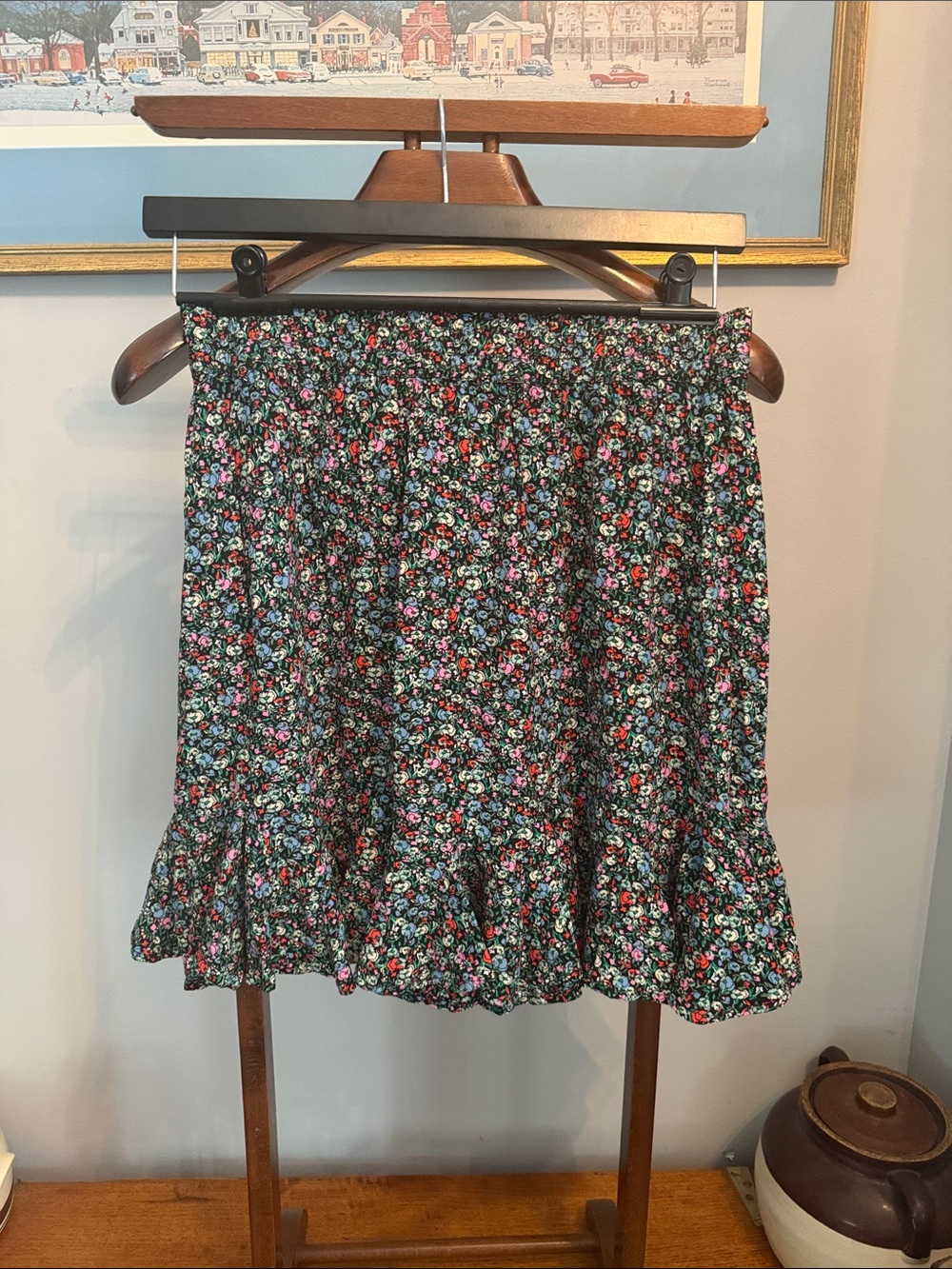 LOFT Floral Mini Skirt